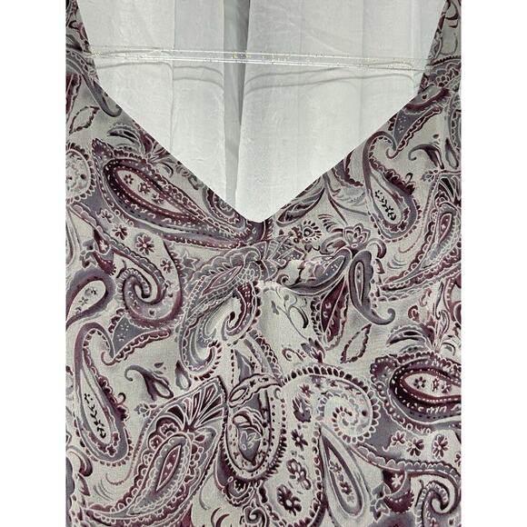VTG Y2K Paisley 100% Silk Dress Midi Dress Grunge Sleeveless Babydoll Size 12P - Picture 4 of 9